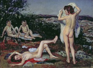 Four Naked Boys, study for 